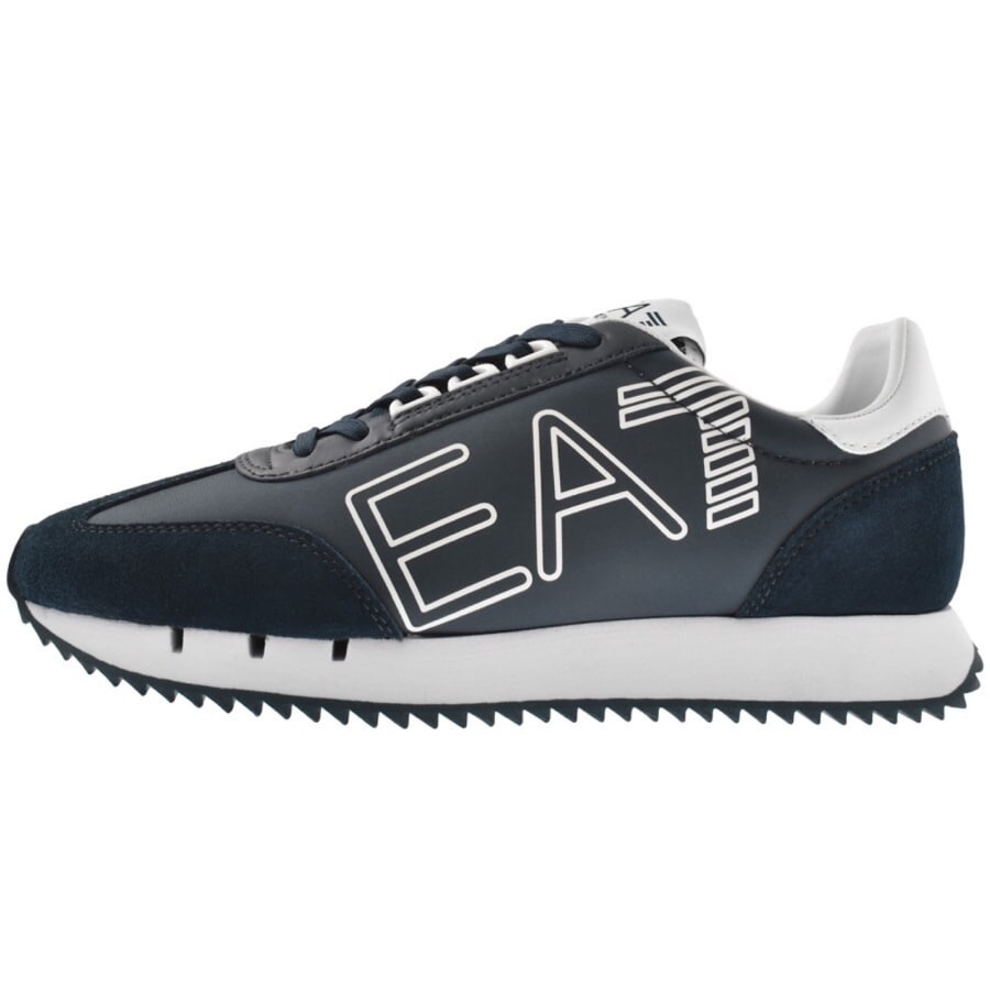 EA7 Emporio Armani Logo Trainers Navy Mainline Menswear Denmark